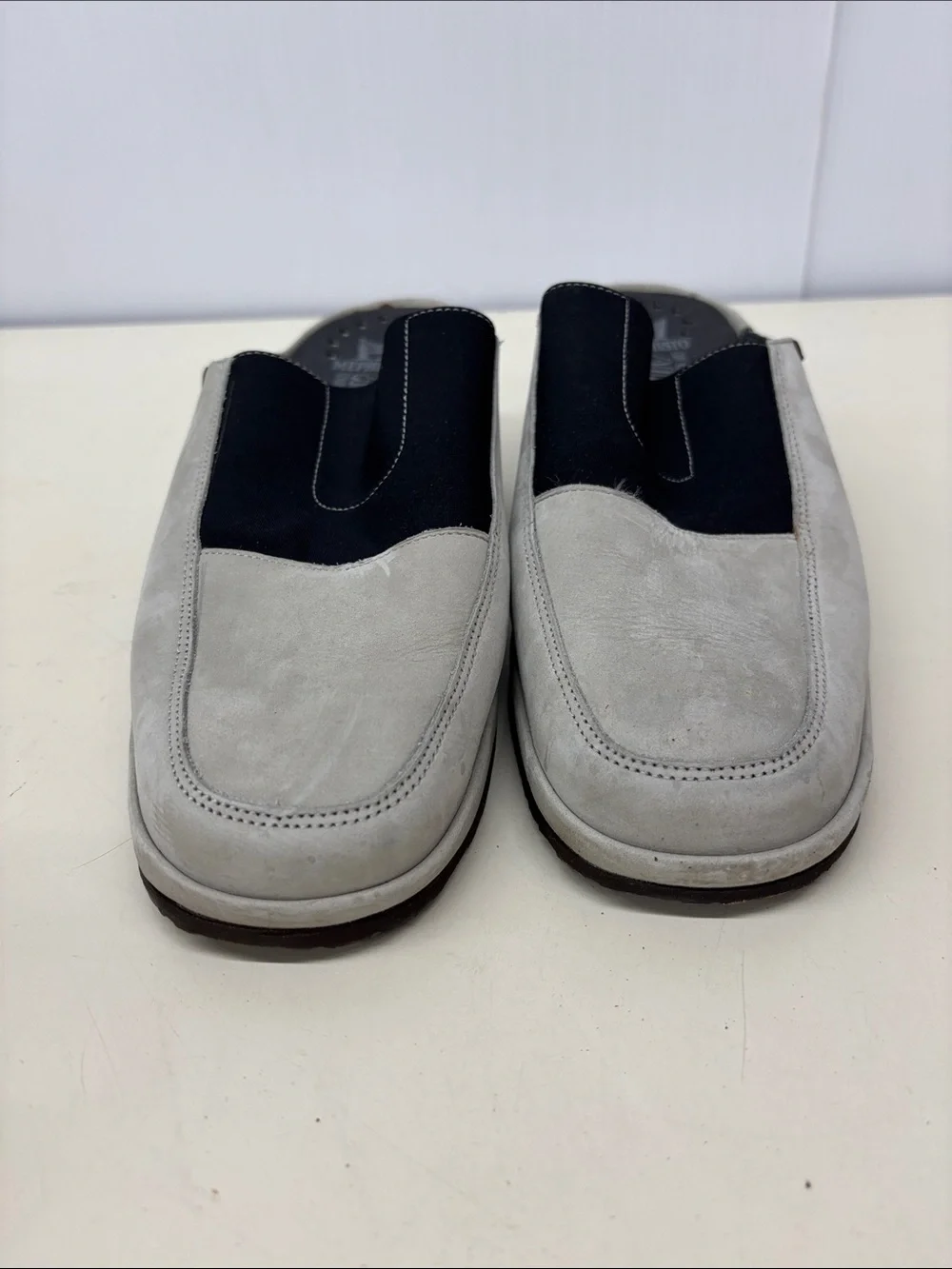 Mephisto Men's Suede Slip-On Loafers in Light Gray and Black